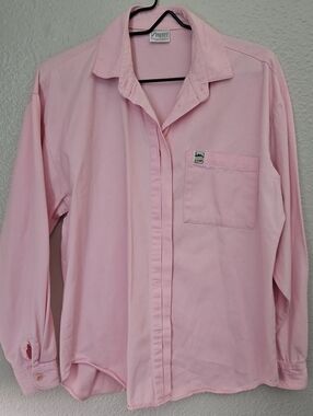 Vintage 80s 90s Country Hideaway The Shirt Company Pink Cotton Button Down M/L